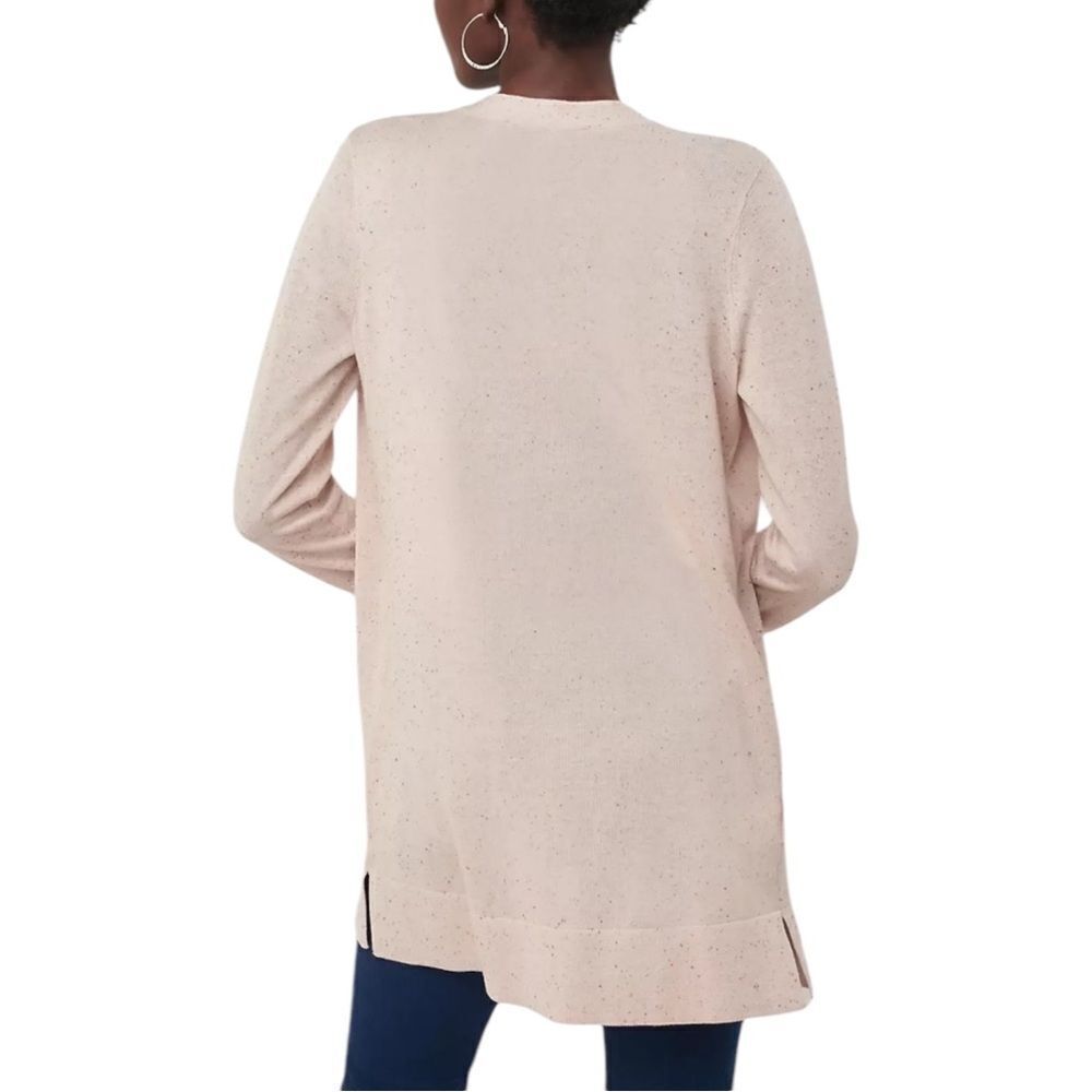 LOFT Ann Taylor Speckled Beige Button Up Cardigan Knit Small EUC - Picture 2 of 9